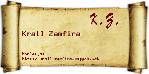 Krall Zamfira névjegykártya